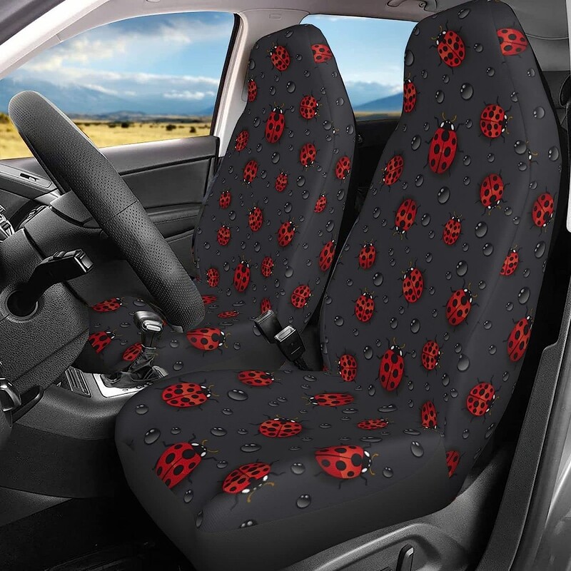 Ladybugs kišna navlaka za autosjedalicu Set od 2 komada Štitnik za prednje sjedalo vozila Auto Interior Accessories Protectors Navlake za automobilske prostirke Univerzalne