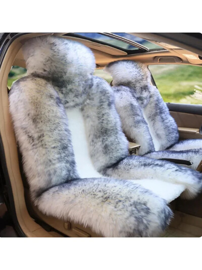 Univerzális autó téli gyapjú meleg első üléshuzat Luxus Kiváló minőségű ausztrál szőrme üléspárna autó belső kiegészítők