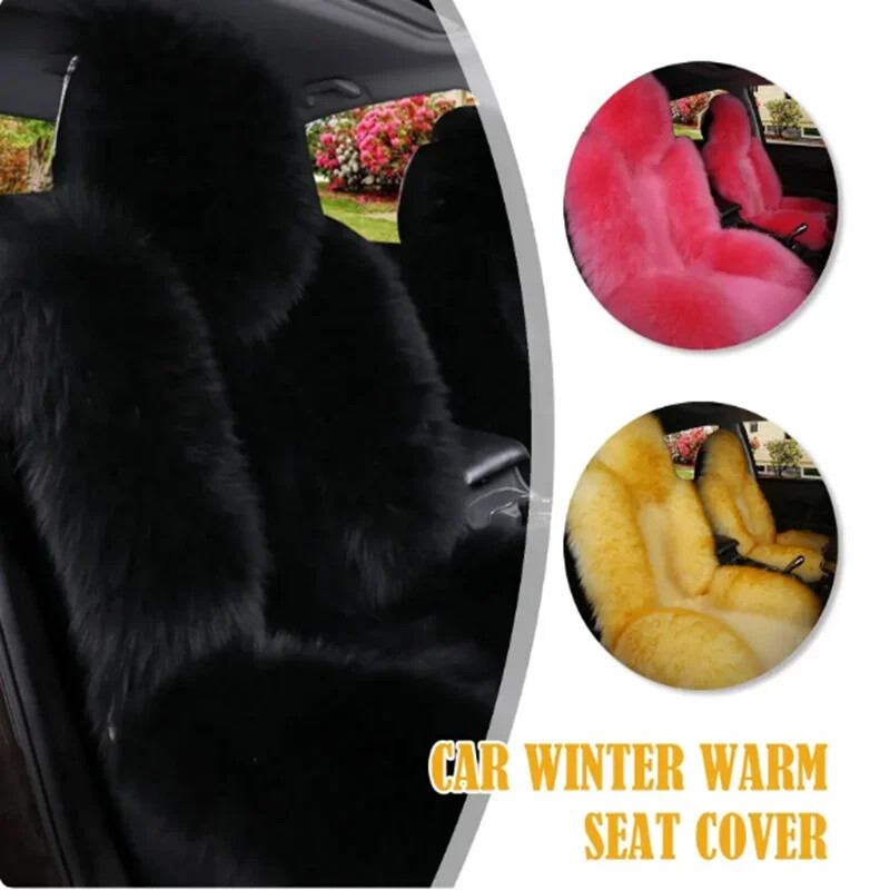 Univerzális autó téli gyapjú meleg első üléshuzat Luxus Kiváló minőségű ausztrál szőrme üléspárna autó belső kiegészítők