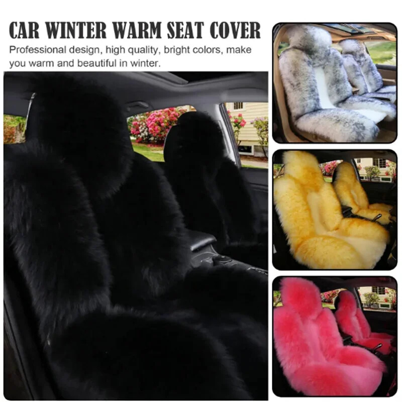 Univerzális autó téli gyapjú meleg első üléshuzat Luxus Kiváló minőségű ausztrál szőrme üléspárna autó belső kiegészítők