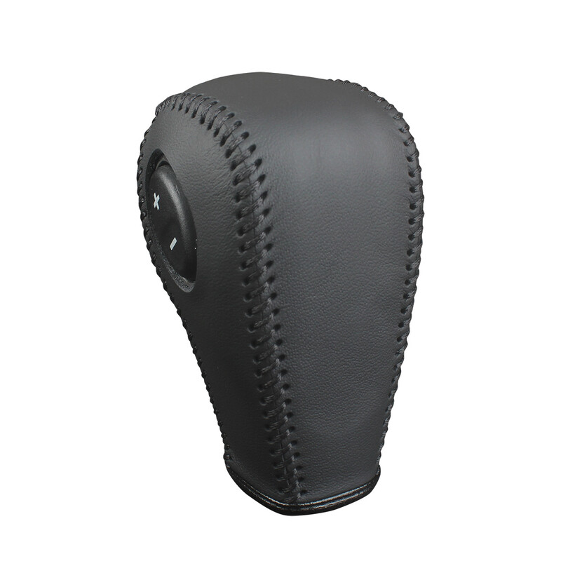 Personalizați potrivirea pentru vechiul Ford Edge din piele naturală cusut manual Fibră de carbon Capac schimbător de viteze Capac frână de mână