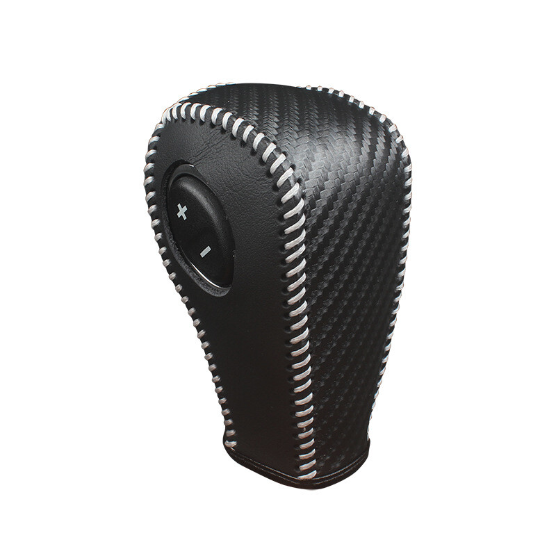 Personalizați potrivirea pentru vechiul Ford Edge din piele naturală cusut manual Fibră de carbon Capac schimbător de viteze Capac frână de mână