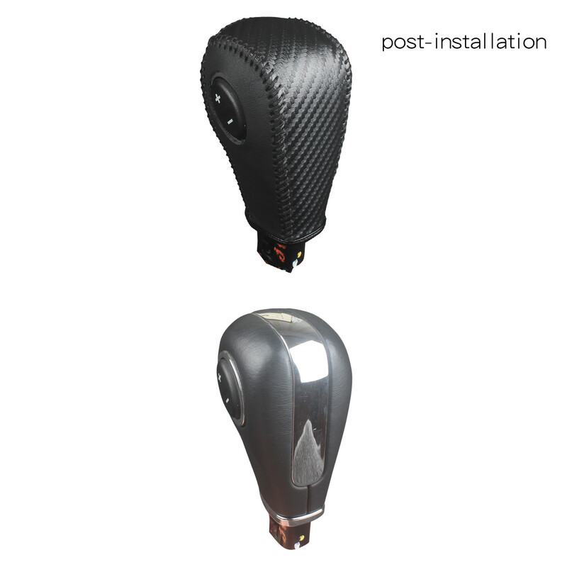 Personalizați potrivirea pentru vechiul Ford Edge din piele naturală cusut manual Fibră de carbon Capac schimbător de viteze Capac frână de mână