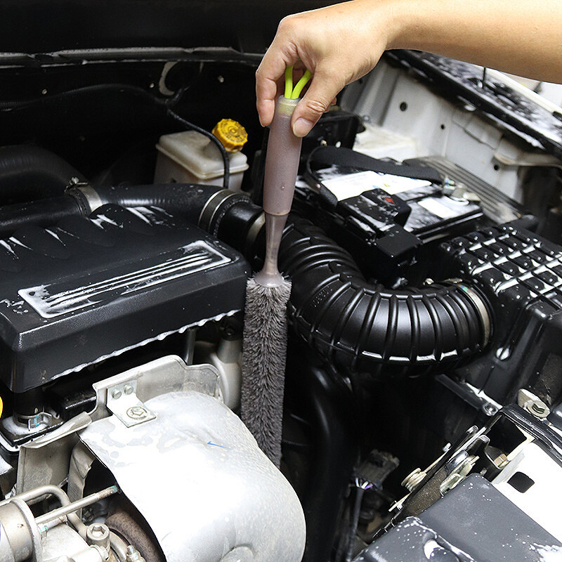 Autómosó hosszú nyelű kefe Többfunkciós motortisztító kefe Hajlítható kerékkefe autótisztító eszközökhöz Autórészletezés