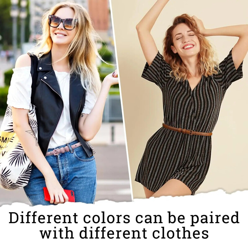 Valódi bőr női vékony bőr öv Vékony derék farmer öv nadrágokhoz Fashion Fém tűcsatos övben