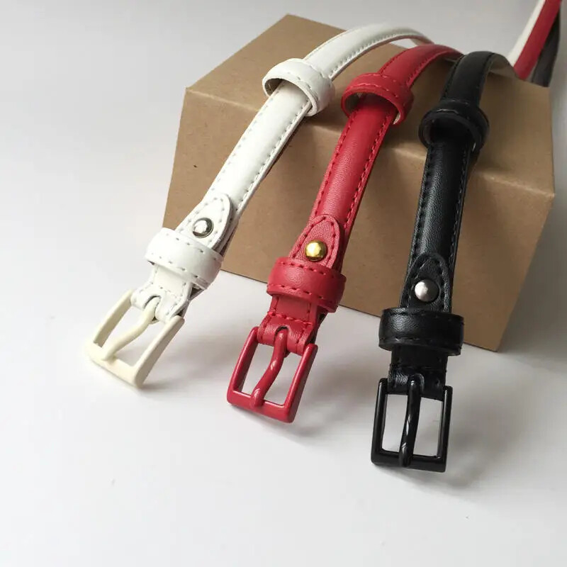 Valódi bőr női vékony bőr öv Vékony derék farmer öv nadrágokhoz Fashion Fém tűcsatos övben