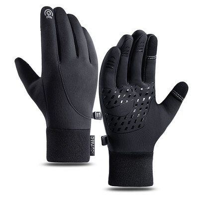 Winter Plus Velvet Gloves Férfi Női Touch Hideg Vízálló Motorkerékpáros Kesztyűk Férfi Szabadtéri Sportok Meleg Futás Síkesztyű
