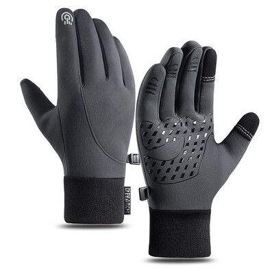 Winter Plus Velvet Gloves Férfi Női Touch Hideg Vízálló Motorkerékpáros Kesztyűk Férfi Szabadtéri Sportok Meleg Futás Síkesztyű