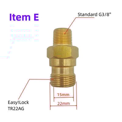 TR22 Mjedeni adapter FINDER M22 G1/4''G3/8'' Konektor za lako zaključavanje navoja za Karcher HD HDS pištolj za prskanje Koplje crijevo tlačni perač