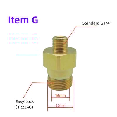 TR22 Mjedeni adapter FINDER M22 G1/4''G3/8'' Konektor za lako zaključavanje navoja za Karcher HD HDS pištolj za prskanje Koplje crijevo tlačni perač