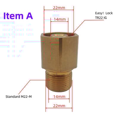 TR22 Mjedeni adapter FINDER M22 G1/4''G3/8'' Konektor za lako zaključavanje navoja za Karcher HD HDS pištolj za prskanje Koplje crijevo tlačni perač
