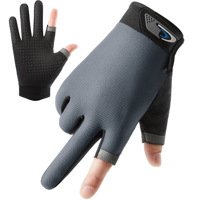 1 pár horgászkesztyű 2 vágott ujjú Sport kerékpáros férfi, légáteresztő kesztyű, csúszásgátló csúszásgátló horgászruha fitneszhez