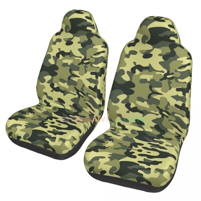 Camouflage autósülés huzat 2 DB első autós üléshuzat Ülés lerakódásgátló védőhuzat Aranyos autós kiegészítők