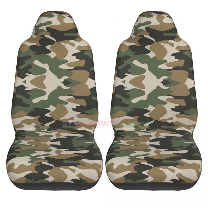 Camouflage autósülés huzat 2 DB első autós üléshuzat Ülés lerakódásgátló védőhuzat Aranyos autós kiegészítők