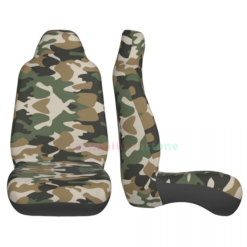 Camouflage autósülés huzat 2 DB első autós üléshuzat Ülés lerakódásgátló védőhuzat Aranyos autós kiegészítők