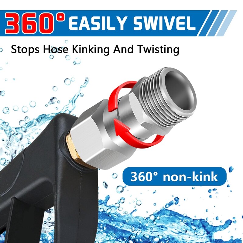 Slėgio plovimo pasukamasis M22 14 mm 360 laipsnių nesulenkimas be sukimosi jungtis, apsauganti nuo sukimosi M22, pistoleto žarna