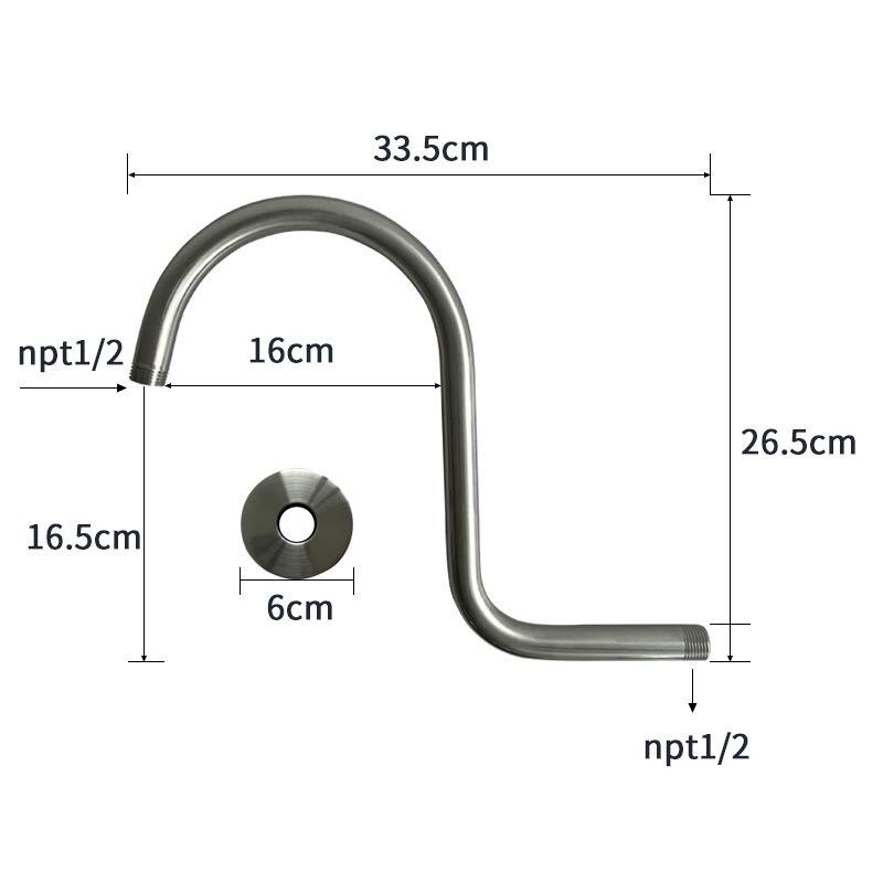 Aukštos aukščio dušo galvutės prailginimo rankena 10 colių NPT siūlai, vonios kambario priedai, suderinami su lietaus dušu