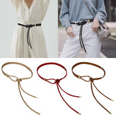 Sieviešu ādas šaura josta kleitai Regulējama plāna jostasvietas kleitas josta ar vintage zelta sprādzi mākslīgās ādas jostas siksnu