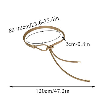 Γυναικεία δερμάτινη στενή ζώνη για φόρεμα Ρυθμιζόμενη λεπτή ζώνη φόρεμα μέσης με vintage χρυσή πόρπη από συνθετικό δέρμα λουράκι μέσης