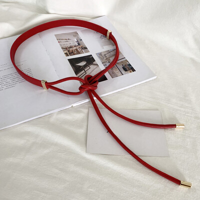 Sieviešu ādas šaura josta kleitai Regulējama plāna jostasvietas kleitas josta ar vintage zelta sprādzi mākslīgās ādas jostas siksnu