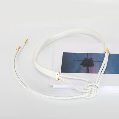 Sieviešu ādas šaura josta kleitai Regulējama plāna jostasvietas kleitas josta ar vintage zelta sprādzi mākslīgās ādas jostas siksnu