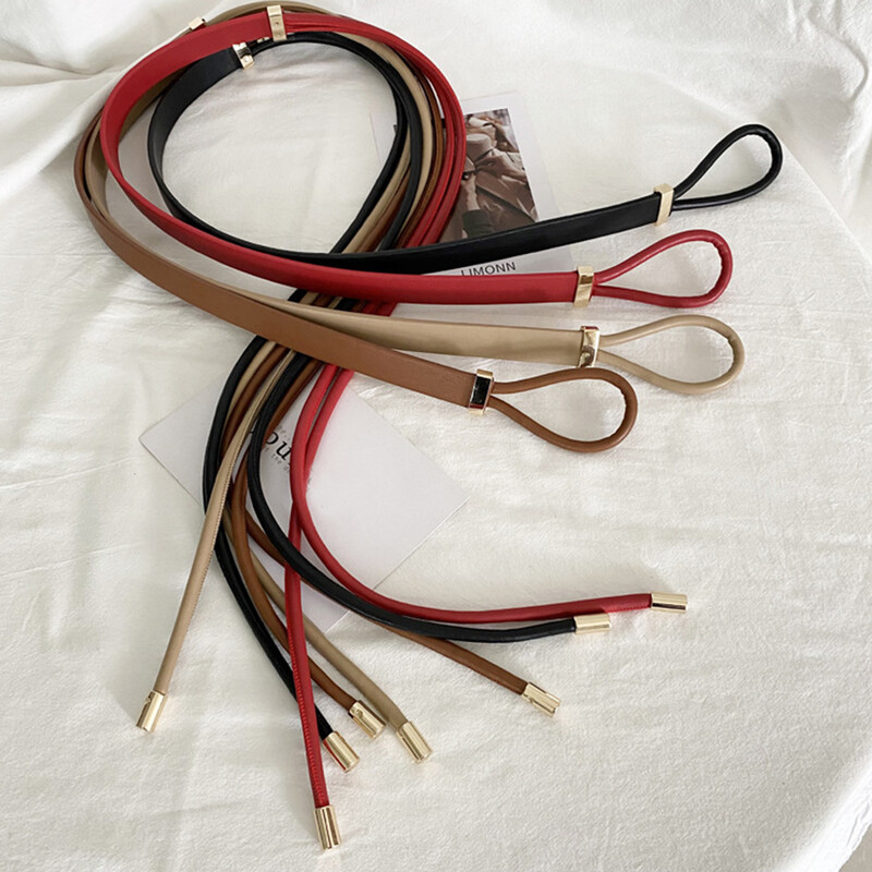 Sieviešu ādas šaura josta kleitai Regulējama plāna jostasvietas kleitas josta ar vintage zelta sprādzi mākslīgās ādas jostas siksnu