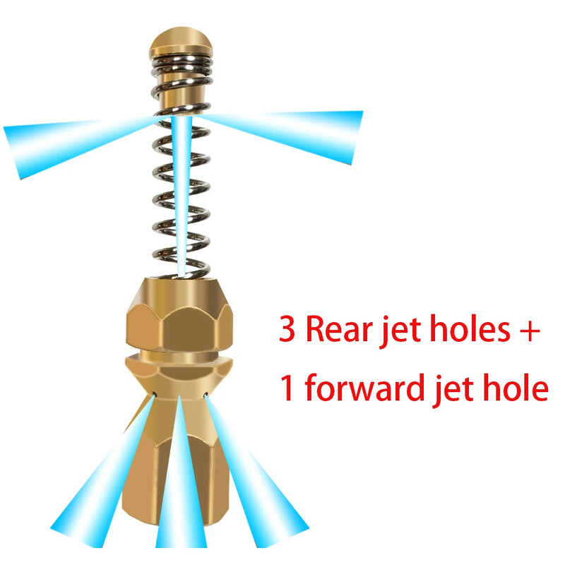 Nagynyomású tömlőfúvóka Csatorna fúvóka Csatorna csövek tisztítása Magasnyomású mosó tömlő csőtisztító adapter Megnyitja a szennyvíz eltömődését
