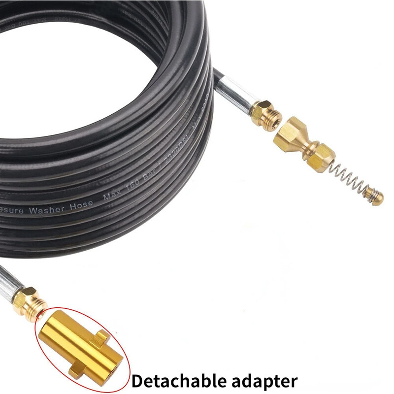 Nagynyomású tömlőfúvóka Csatorna fúvóka Csatorna csövek tisztítása Magasnyomású mosó tömlő csőtisztító adapter Megnyitja a szennyvíz eltömődését