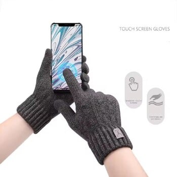 Νέα ανδρικά ζεστά γάντια Winter Touch Screen Plus Γάντια Fleece Γάντια από κρύο ζεστό μαλλί πλεκτά