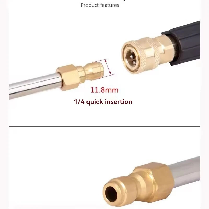 1/4 "rýchlospojka pre kovovú čistiacu tyč striekacej pištole s metrickým závitom, nástroj na čistenie vodnej pištole do umývačky áut