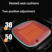 Husă încălzită pentru scaun auto 12V cu conector USB, temperatură reglabilă, pernă de încălzire pentru mașină, moale, PU, pernă de încălzire