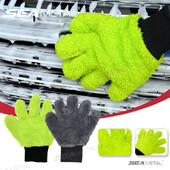 SEAMETAL 5 ujjas kétoldalas autómosó kesztyű mikroszálas törlőkendő autószivacs kesztyű karcmentes autómosó tisztítóeszköz