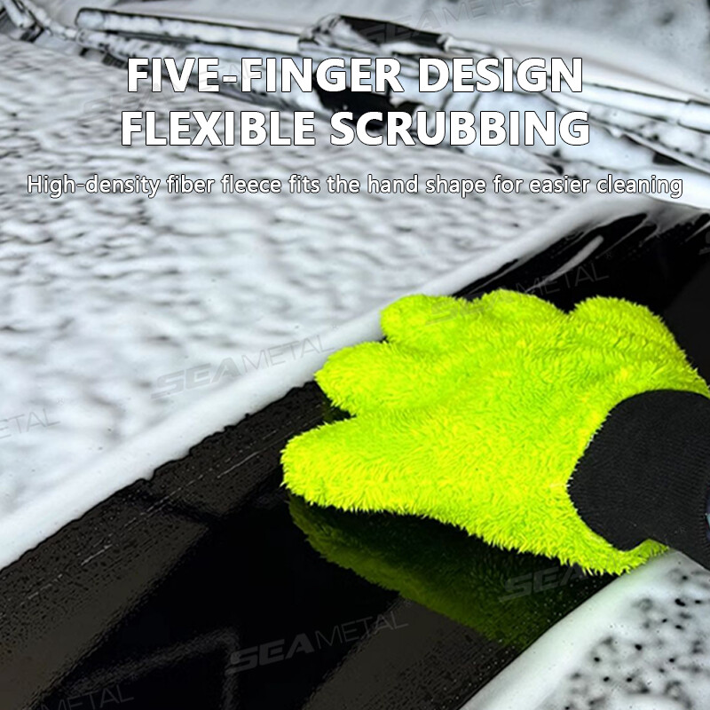 SEAMETAL 5 ujjas kétoldalas autómosó kesztyű mikroszálas törlőkendő autószivacs kesztyű karcmentes autómosó tisztítóeszköz