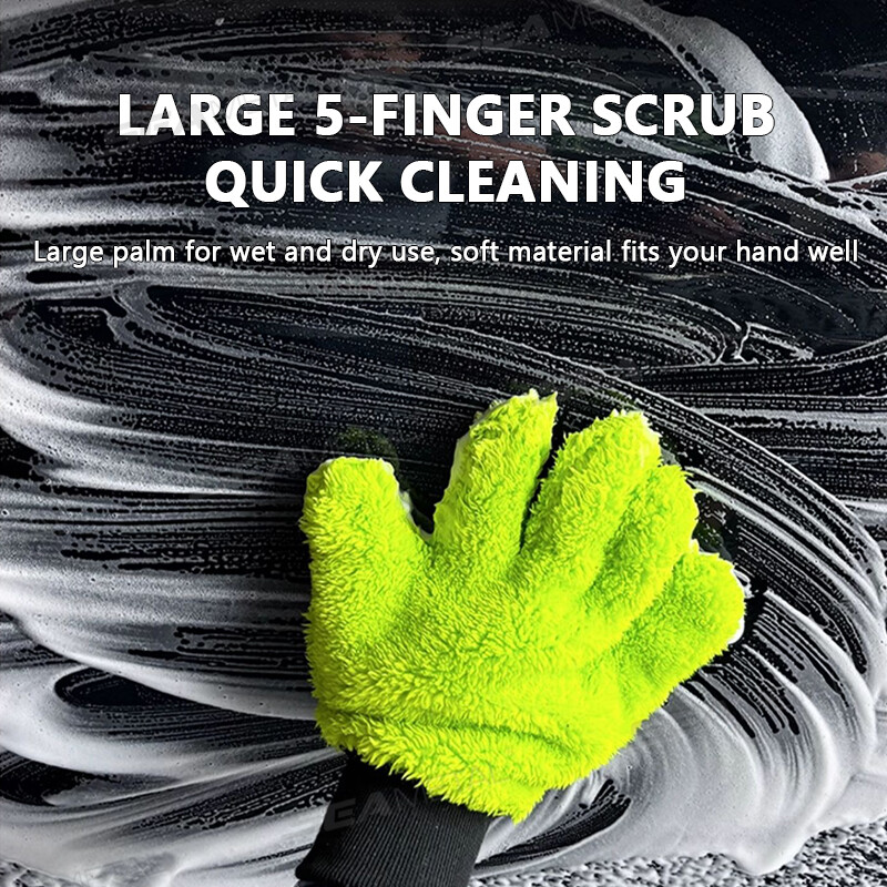 SEAMETAL 5 ujjas kétoldalas autómosó kesztyű mikroszálas törlőkendő autószivacs kesztyű karcmentes autómosó tisztítóeszköz