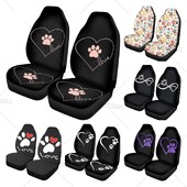 Automobilių sėdynių užvalkalai 2 vnt. Priekinių sėdynių apsauginiai užvalkalai moterims Mergaitėms Gyvūnų Šuo Letenos Meilė Širdies Rožinės Spausdintos Auto Sėdynės Užvalkalai