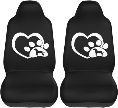 Automobilių sėdynių užvalkalai 2 vnt. Priekinių sėdynių apsauginiai užvalkalai moterims Mergaitėms Gyvūnų Šuo Letenos Meilė Širdies Rožinės Spausdintos Auto Sėdynės Užvalkalai