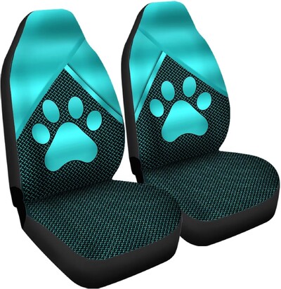 Automobilių sėdynių užvalkalai 2 vnt. Priekinių sėdynių apsauginiai užvalkalai moterims Mergaitėms Gyvūnų Šuo Letenos Meilė Širdies Rožinės Spausdintos Auto Sėdynės Užvalkalai