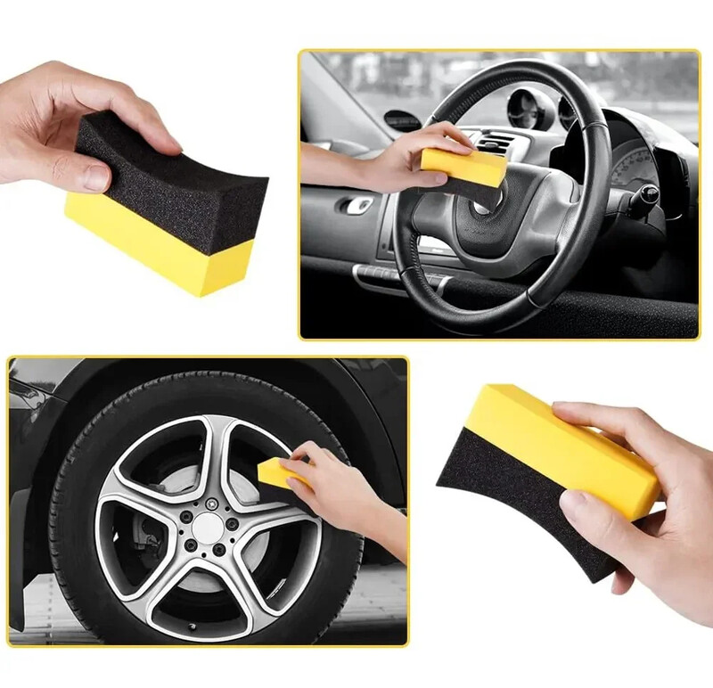 10 ks Sada čistiacich špongií na auto na umývanie pneumatík, utieranie vody, sacia špongia, podložka, vosk, leštenie pneumatík, kefy na nástroje
