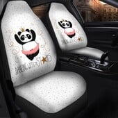 Dancing Girls Panda Slatke navlake za autosjedalice Set od 2 navlake za prednja sjedala Univerzalno odgovara većini vozila Automobili Sedan Kamion SUV Četiri godišnja doba