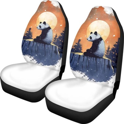 Dancing Girls Panda Slatke navlake za autosjedalice Set od 2 navlake za prednja sjedala Univerzalno odgovara većini vozila Automobili Sedan Kamion SUV Četiri godišnja doba