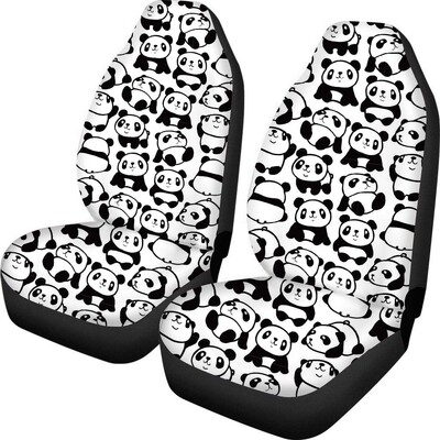Dancing Girls Panda Slatke navlake za autosjedalice Set od 2 navlake za prednja sjedala Univerzalno odgovara većini vozila Automobili Sedan Kamion SUV Četiri godišnja doba