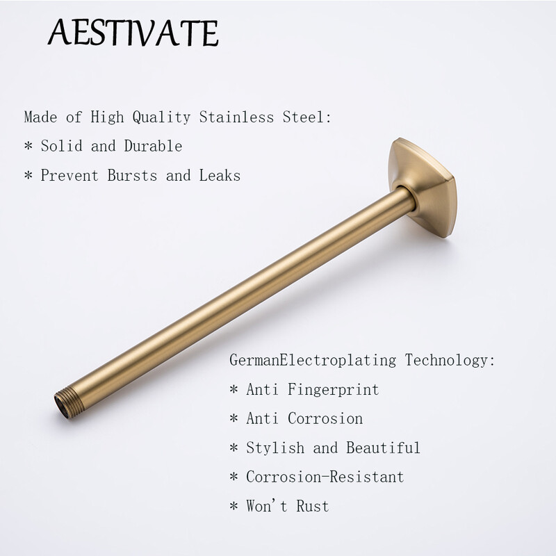 Nerūdijančio plieno dušo svirtis Sidabrinė juoda dengta sieninė dušo galvutės prailginimo vamzdis Vonios kambario priedai Maišytuvo keitimas