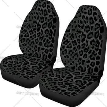 Καλύμματα καθισμάτων αυτοκινήτου Leopard Print Μπροστινό κάθισμα Μαύρο Γκρι Cool Design Vehicle Bucket Seat Protetors Universal Fit Most Vehicle Sedan