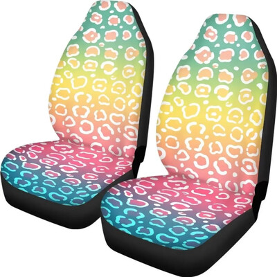 Leopard Print autósülés huzatok Első ülés fekete szürke Cool Design jármű vödör ülésvédők univerzálisan illeszkedik a legtöbb jármű szedánhoz