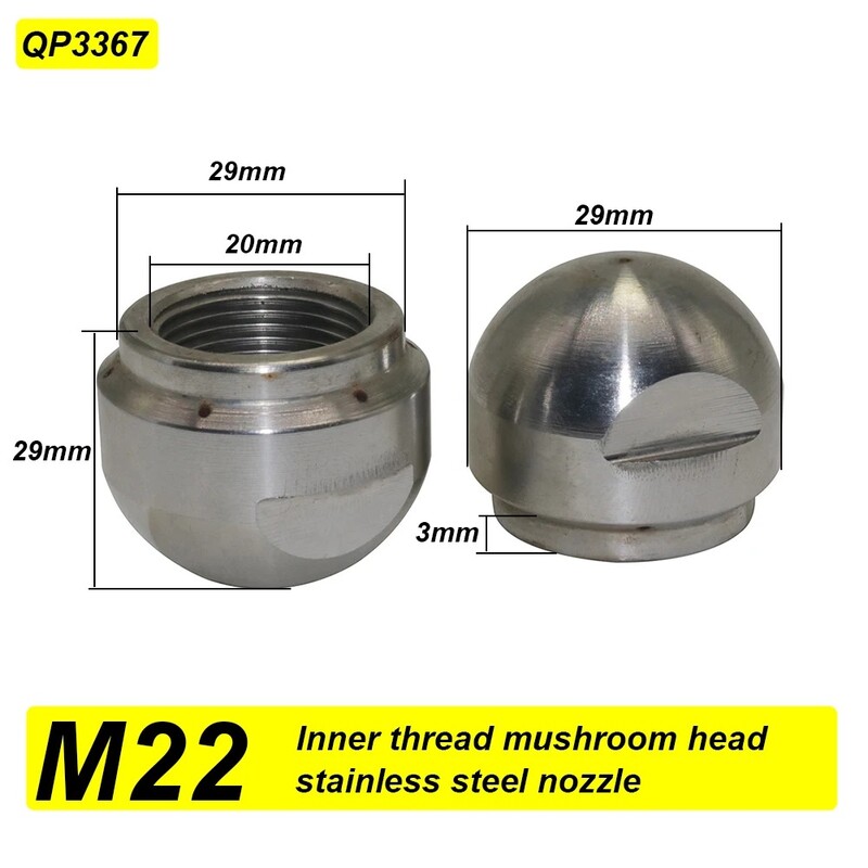 Unutarnji navoj 1/2 M22 3/8 Visokotlačna minska mlaznica Jaružanje Cjevovod Jaružanje i čišćenje Prednja 1 rupa Stražnja 6 rupa 40~50L