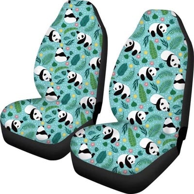 Poťahy na autosedačky Panda Says Hola, sada 2 kusov, univerzálne, vhodné pre väčšinu vozidiel, sedan, nákladné auto, SUV, štyri ročné obdobia