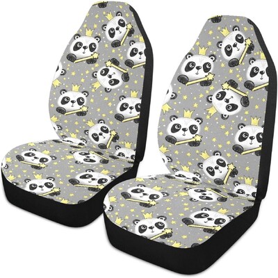 Poťahy na autosedačky Panda Says Hola, sada 2 kusov, univerzálne, vhodné pre väčšinu vozidiel, sedan, nákladné auto, SUV, štyri ročné obdobia