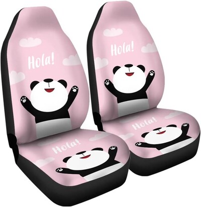 Poťahy na autosedačky Panda Says Hola, sada 2 kusov, univerzálne, vhodné pre väčšinu vozidiel, sedan, nákladné auto, SUV, štyri ročné obdobia