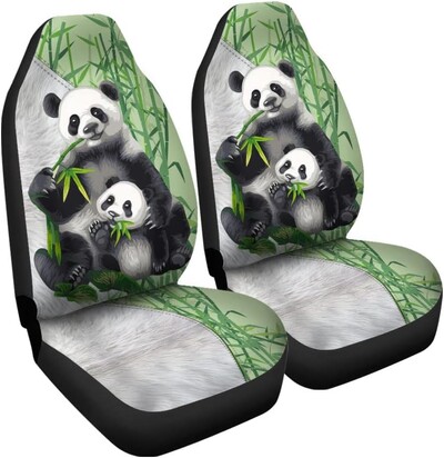 Poťahy na autosedačky Panda Says Hola, sada 2 kusov, univerzálne, vhodné pre väčšinu vozidiel, sedan, nákladné auto, SUV, štyri ročné obdobia