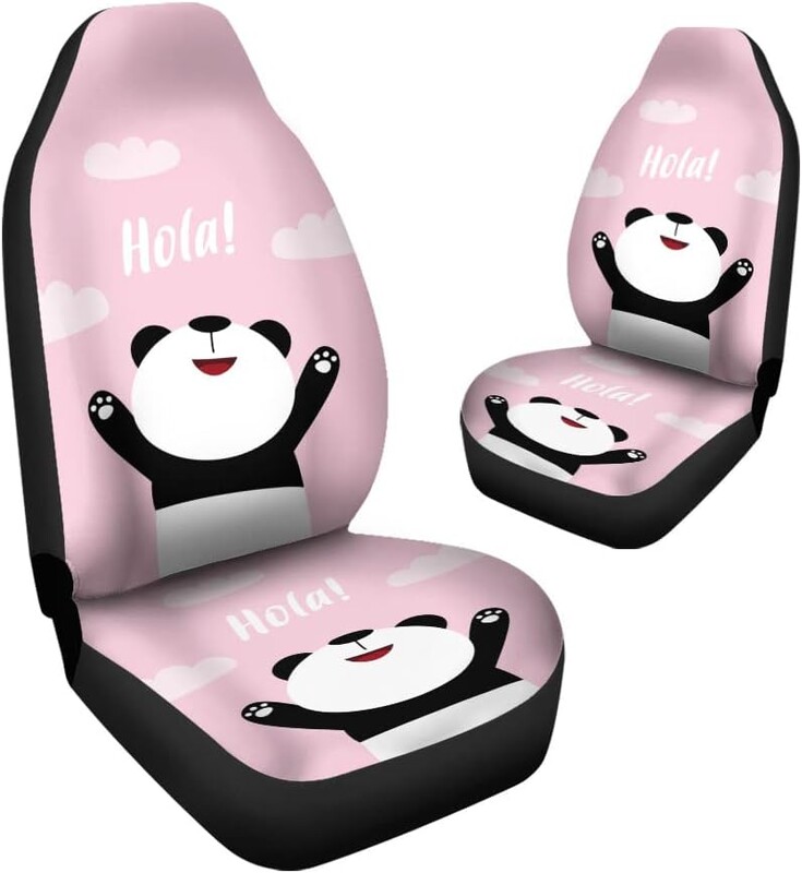 Poťahy na autosedačky Panda Says Hola, sada 2 kusov, univerzálne, vhodné pre väčšinu vozidiel, sedan, nákladné auto, SUV, štyri ročné obdobia